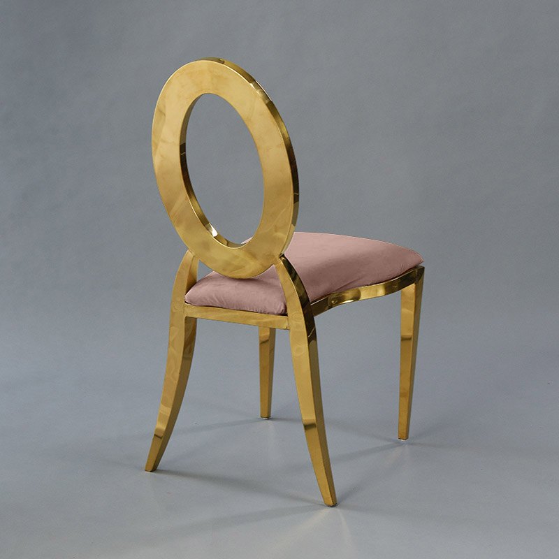 Gold Amsterdam Chair - Rose Velvet Seat