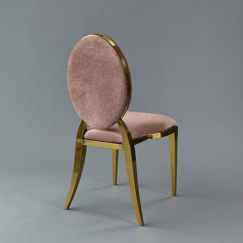 Gold Amsterdam Chair - Rose Velvet Seat and Back