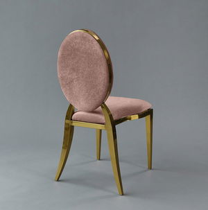 Gold Amsterdam Chair - Rose Velvet Seat and Back