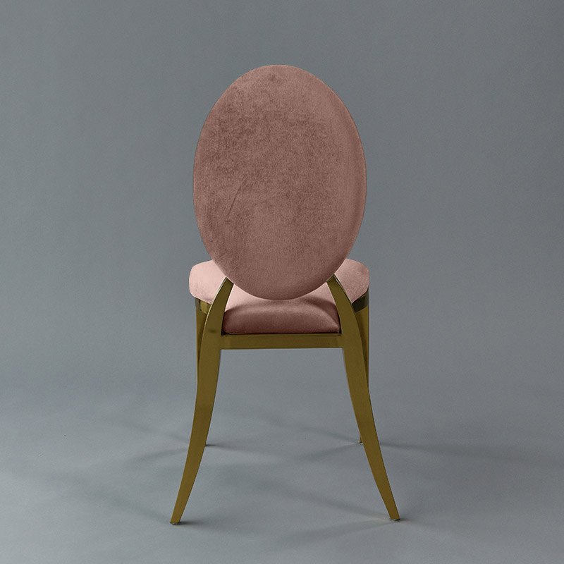 Gold Amsterdam Chair - Rose Velvet Seat and Back