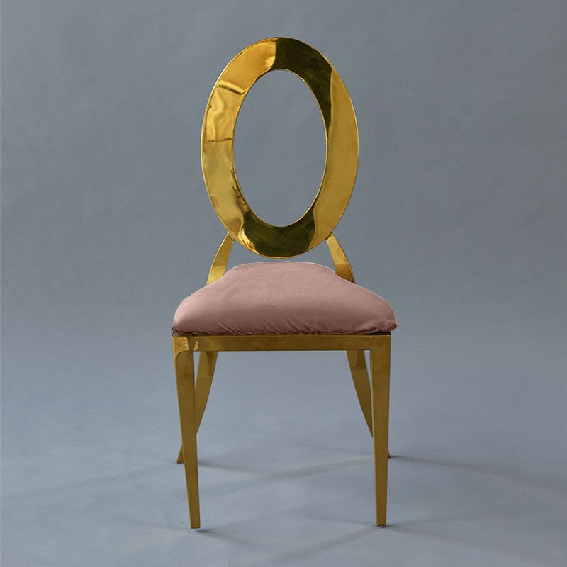 Gold Amsterdam Chair - Rose Velvet Seat