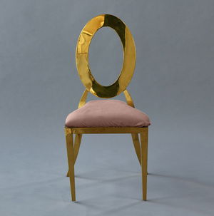 Gold Amsterdam Chair - Rose Velvet Seat