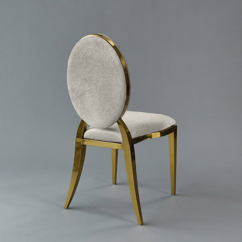 Gold Amsterdam Chair - Steel Velvet Seat and Back