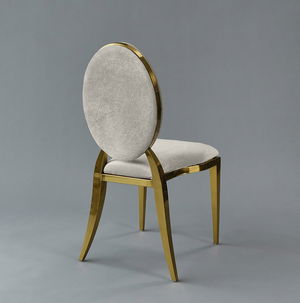 Gold Amsterdam Chair - Steel Velvet Seat and Back