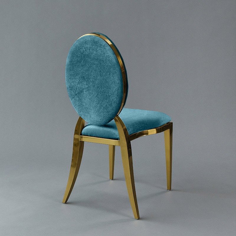 Gold Amsterdam Chair - Turquoise Velvet Seat and Back