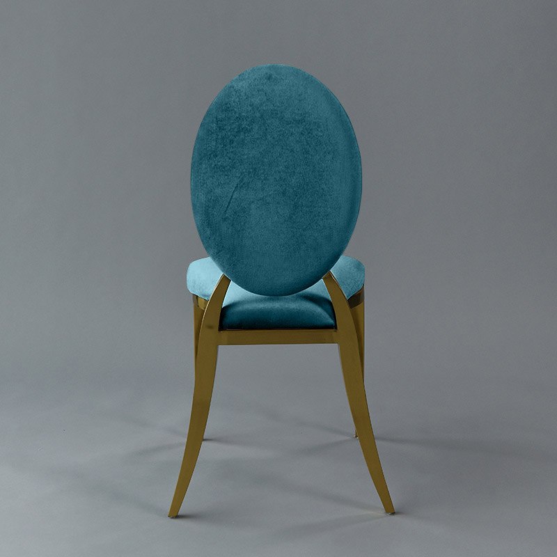 Gold Amsterdam Chair - Turquoise Velvet Seat and Back