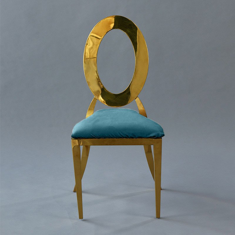 Gold Amsterdam Chair - Turquoise Velvet Seat