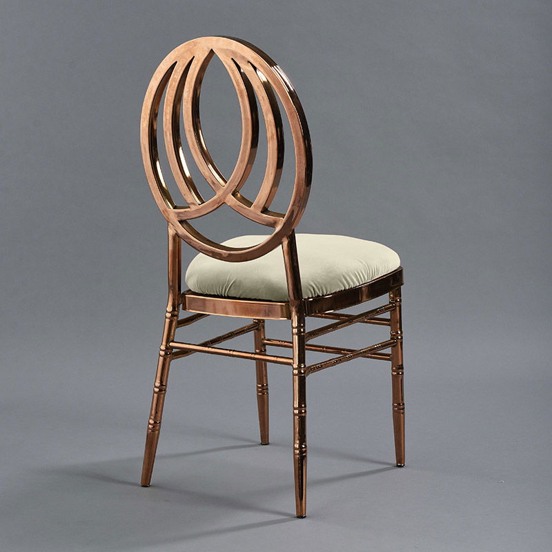 Rose Gold Phoenix Chair with Oatmeal Velvet - Patented Design