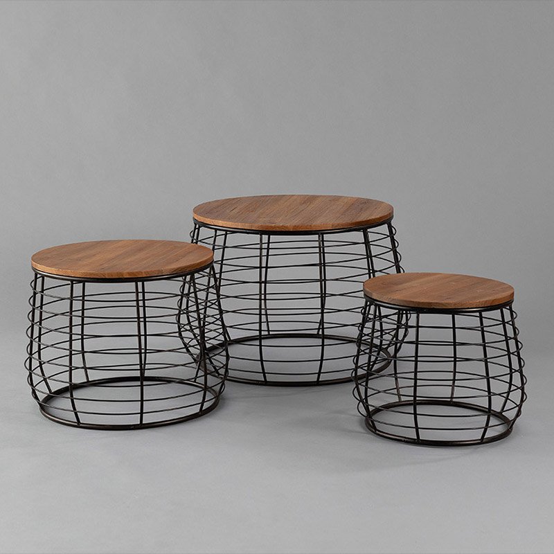 Napa Tables Black with Natural Wood