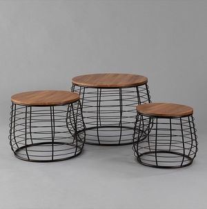 Napa Tables Black with Natural Wood