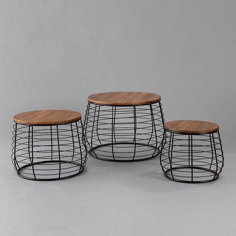 Napa Tables Black with Natural Wood