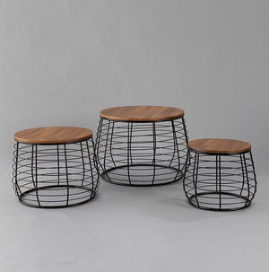 Napa Tables Black with Natural Wood