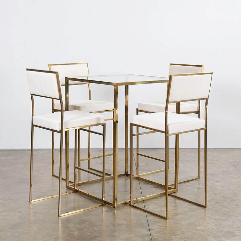 Gold Bilbao High Square Table 30" x 30" x 42"H