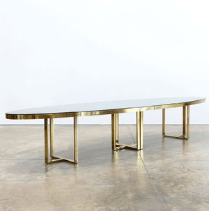 Gold Bilbao Oval Table 190"x48"