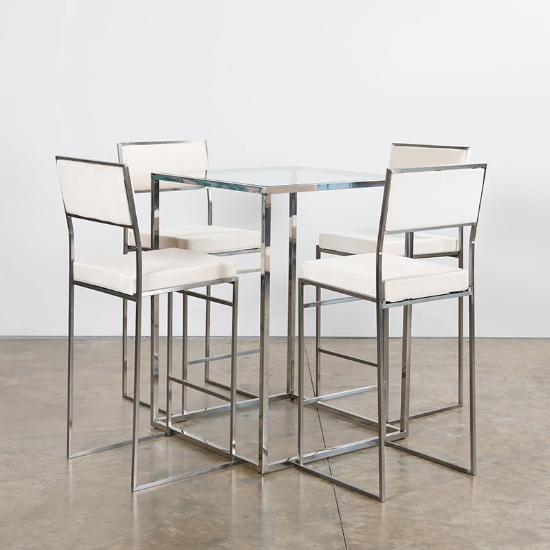 Silver Bilbao High Square Table 30" x 30" x 42"H