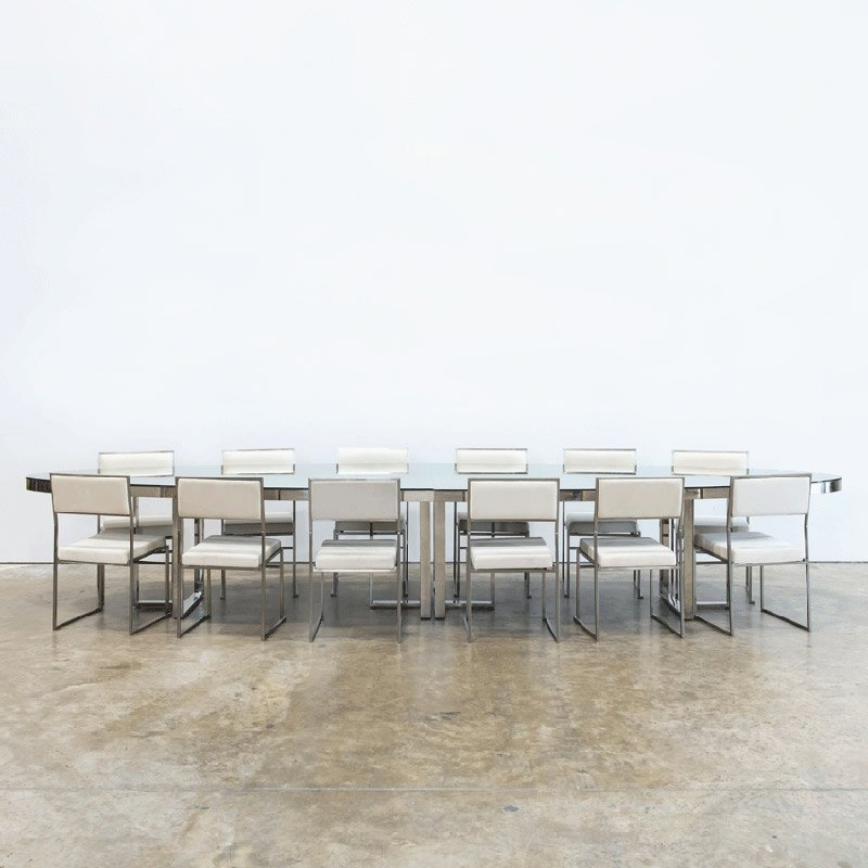 Silver Bilbao Oval Table 190"x48"