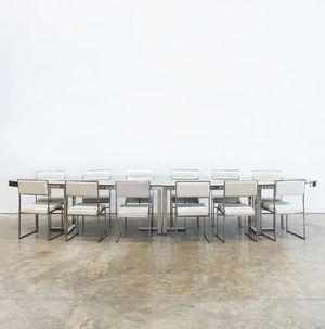 Silver Bilbao Oval Table 190"x48"