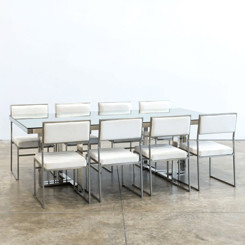 Silver Bilbao Rectangular Table 92"x43"