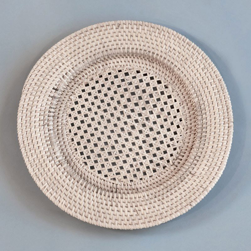 Whitewash Rattan Charger