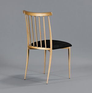 Gold Lucca Chair - Black Velvet Seat