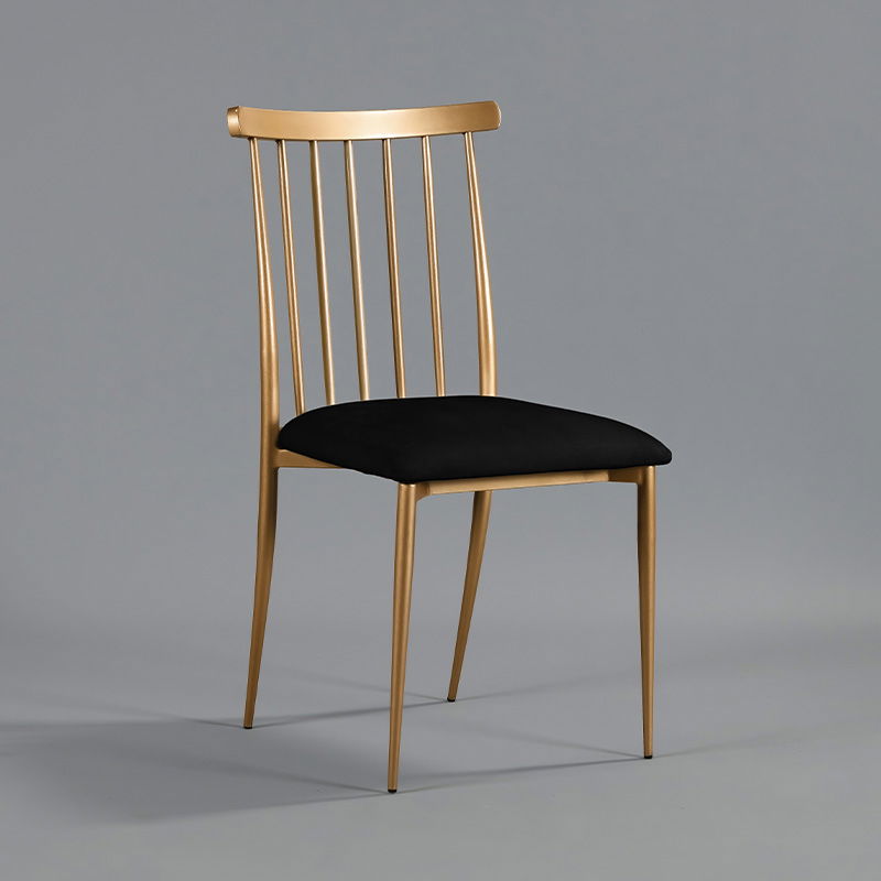 Gold Lucca Chair - Black Velvet Seat