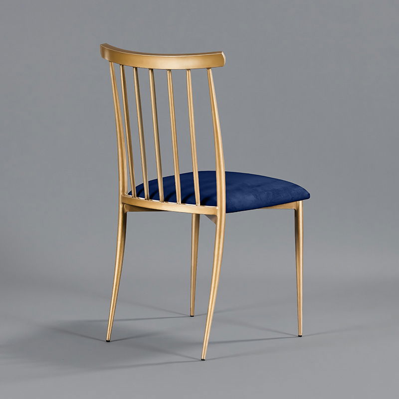 Gold Lucca Chair - Indigo Velvet Seat