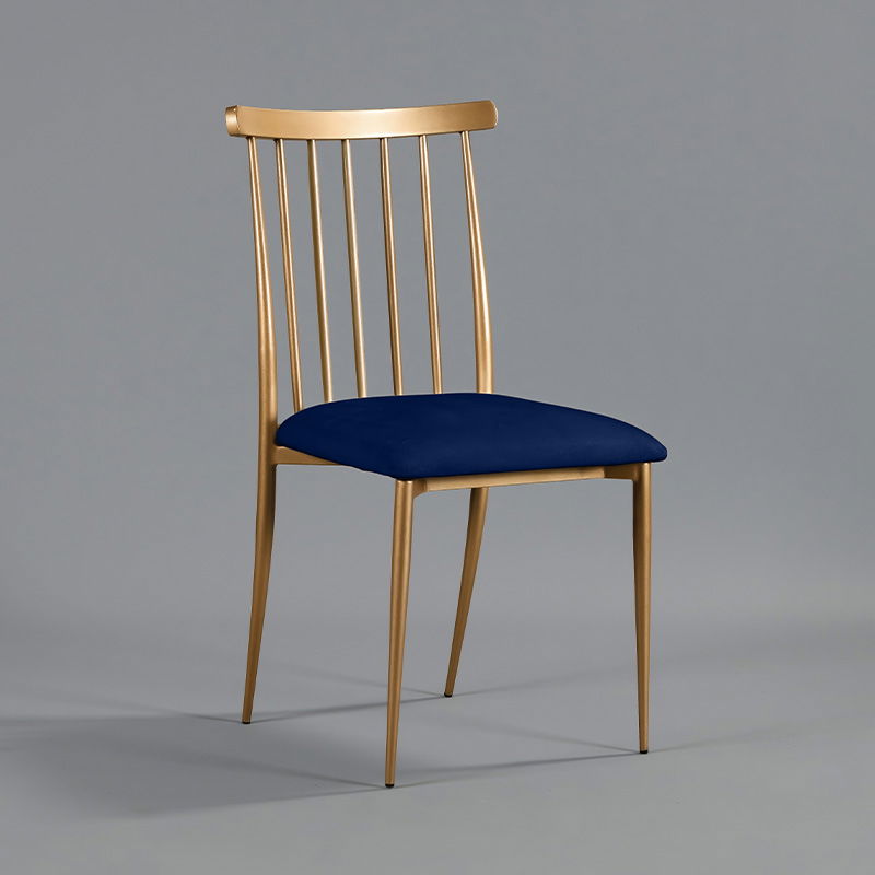 Gold Lucca Chair - Indigo Velvet Seat