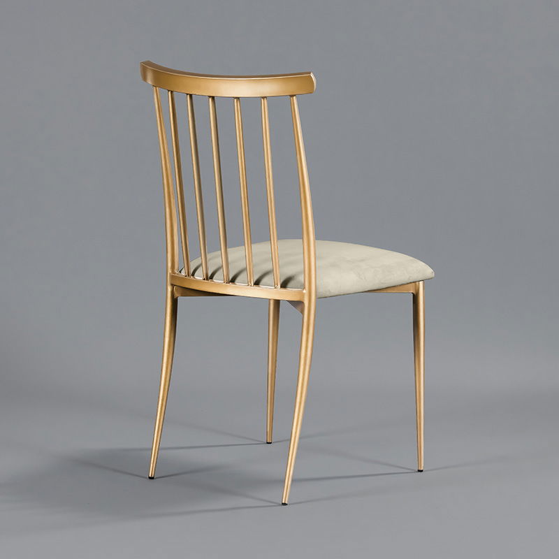 Gold Lucca Chair - Oatmeal Velvet Seat