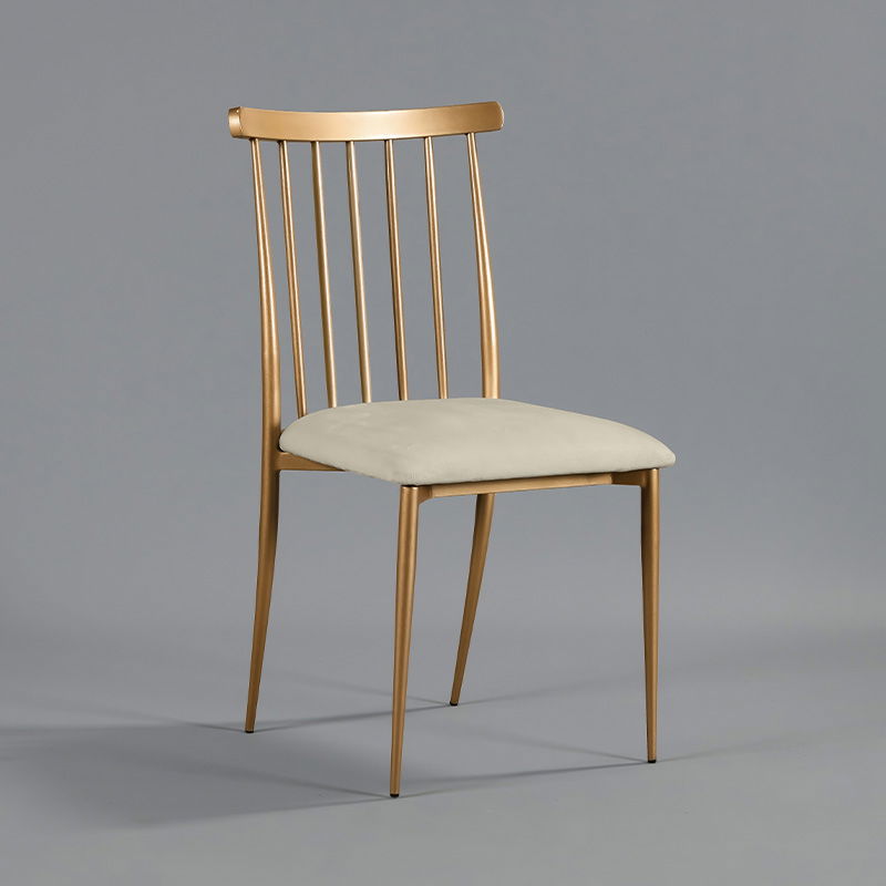 Gold Lucca Chair - Oatmeal Velvet Seat