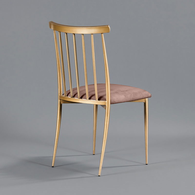 Gold Lucca Chair - Rose Velvet Seat