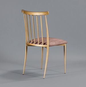 Gold Lucca Chair - Rose Velvet Seat