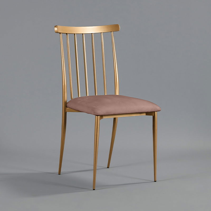 Gold Lucca Chair - Rose Velvet Seat