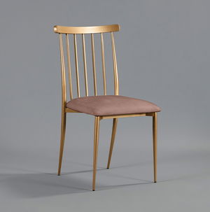 Gold Lucca Chair - Rose Velvet Seat