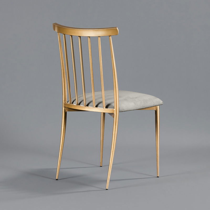 Gold Lucca Chair - Steel Velvet Seat