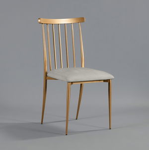 Gold Lucca Chair - Steel Velvet Seat