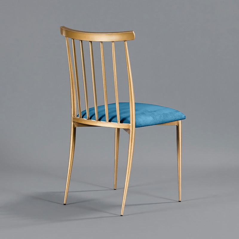 Gold Lucca Chair - Turquoise Velvet Seat