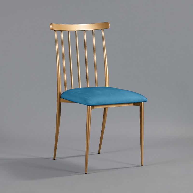 Gold Lucca Chair - Turquoise Velvet Seat