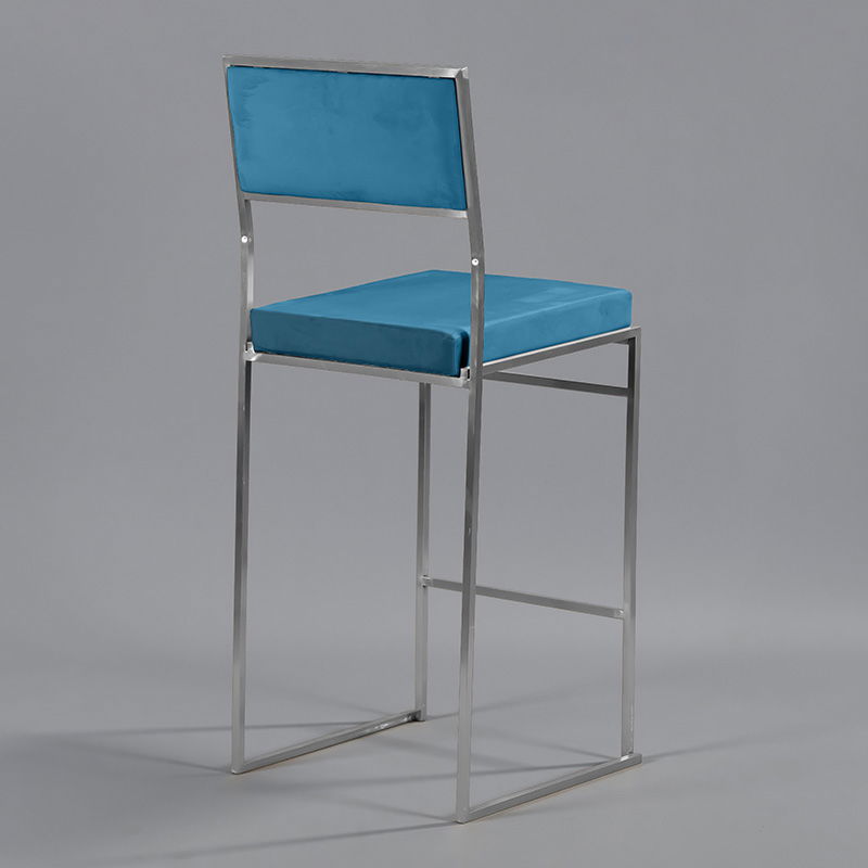 Turquoise Silver Tribeca Bar Stool