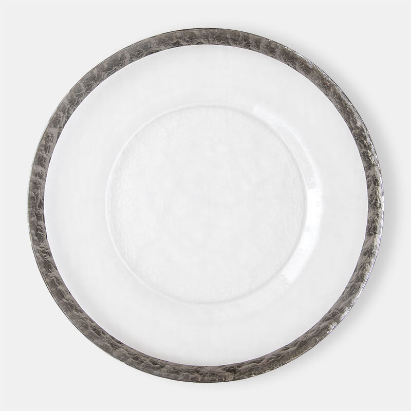 Clear Charger with Silver Rim - view 1 of 2
