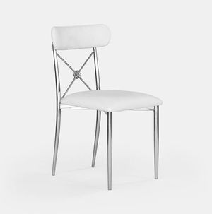 Silver Eloise Chair - White Velvet