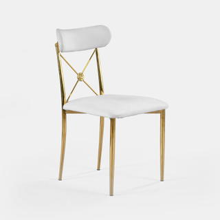 Gold Eloise Chair - White Velvet - view 3