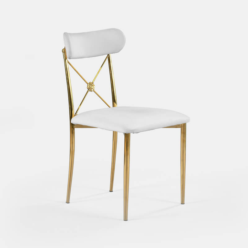 Gold Eloise Chair - White Velvet - view 3 of 4