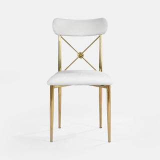 Gold Eloise Chair - White Velvet - view 2