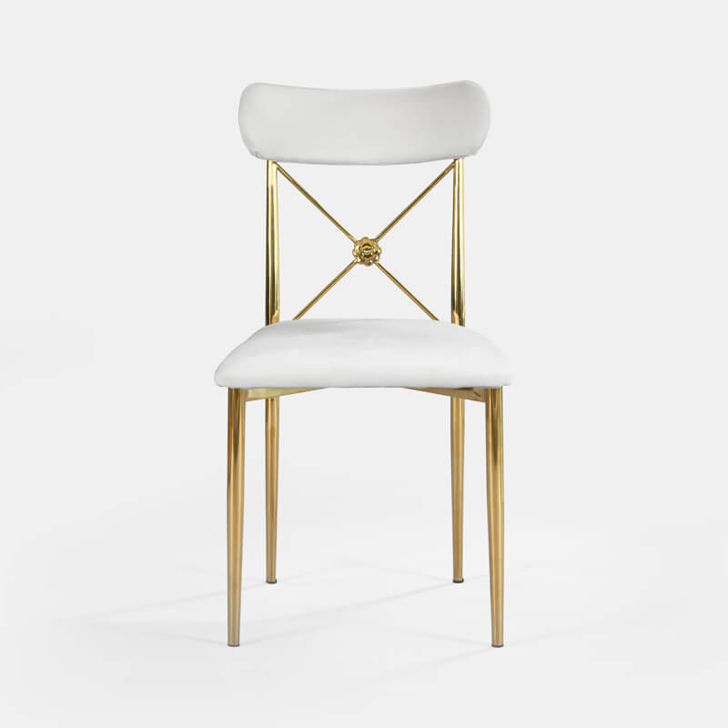 Gold Eloise Chair - White Velvet - view 2 of 4