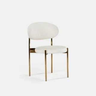 Gold Jaz Chair - Ivory Cushion - view 2