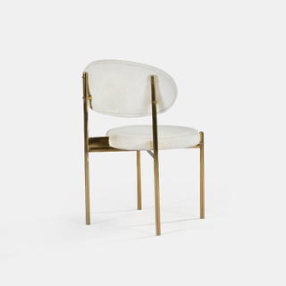 Gold Jaz Chair - Ivory Cushion - view 1
