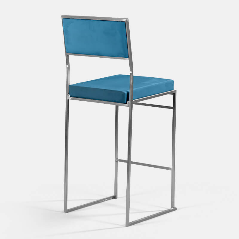 Turquoise Silver Tribeca Bar Stool