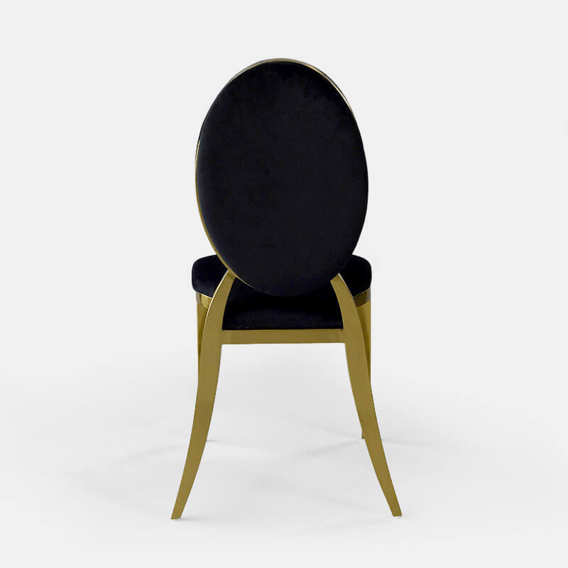 Gold Amsterdam Chair - Black Velvet Seat and Back