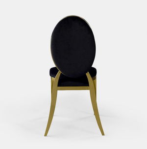 Gold Amsterdam Chair - Black Velvet Seat and Back