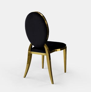 Gold Amsterdam Chair - Black Velvet Seat and Back